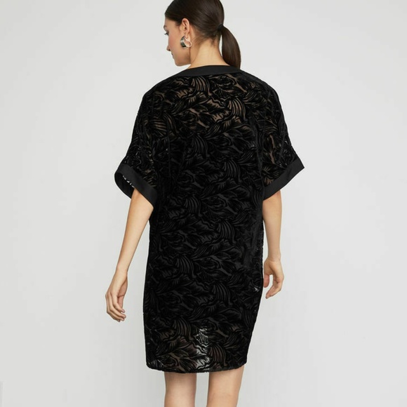 BCBGMAXAZRIA Sheer Woven Dolman Sleeve Shift Dress - Picture 3 of 7